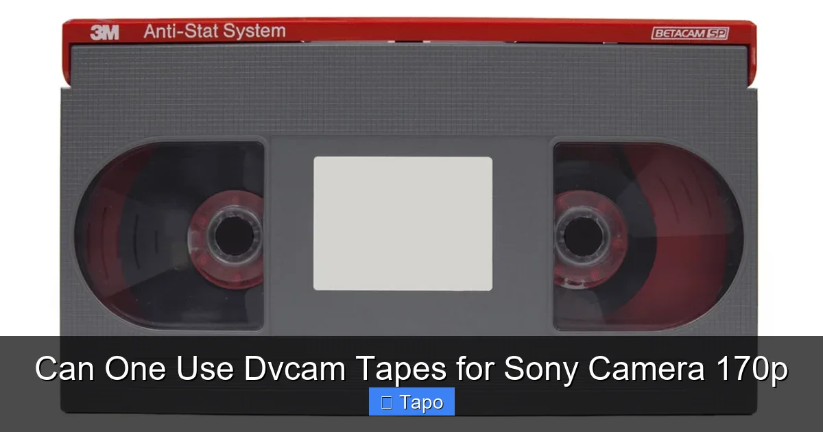 Can One Use Dvcam Tapes for Sony Camera 170p