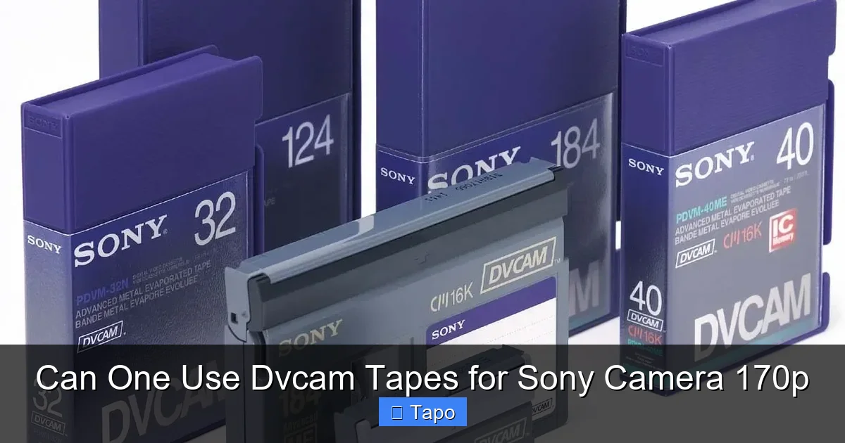 Can One Use Dvcam Tapes for Sony Camera 170p