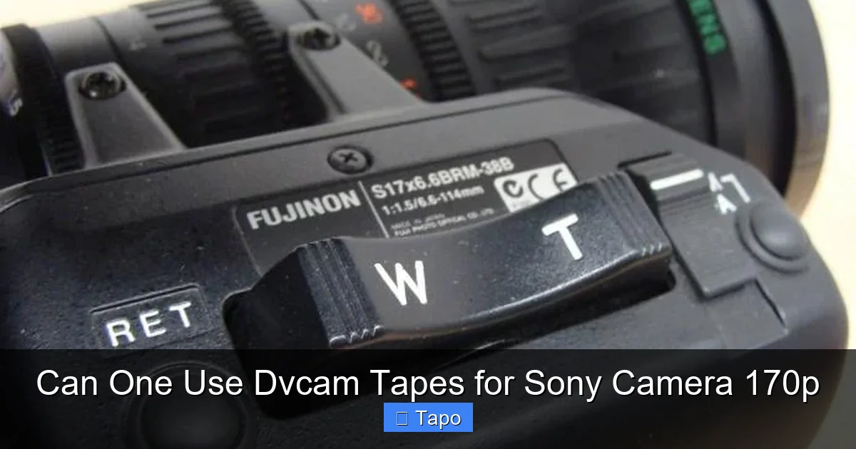 Can One Use Dvcam Tapes for Sony Camera 170p