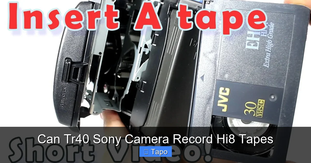 Can Tr40 Sony Camera Record Hi8 Tapes
