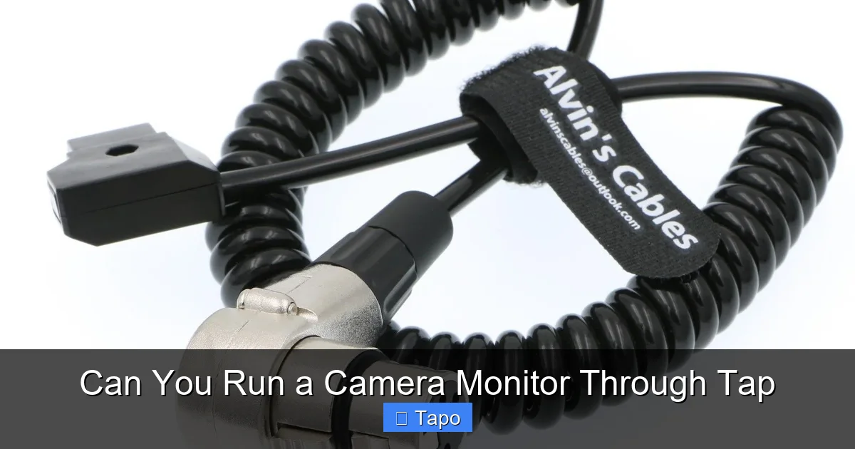Can You Run a Camera Monitor Through Tap