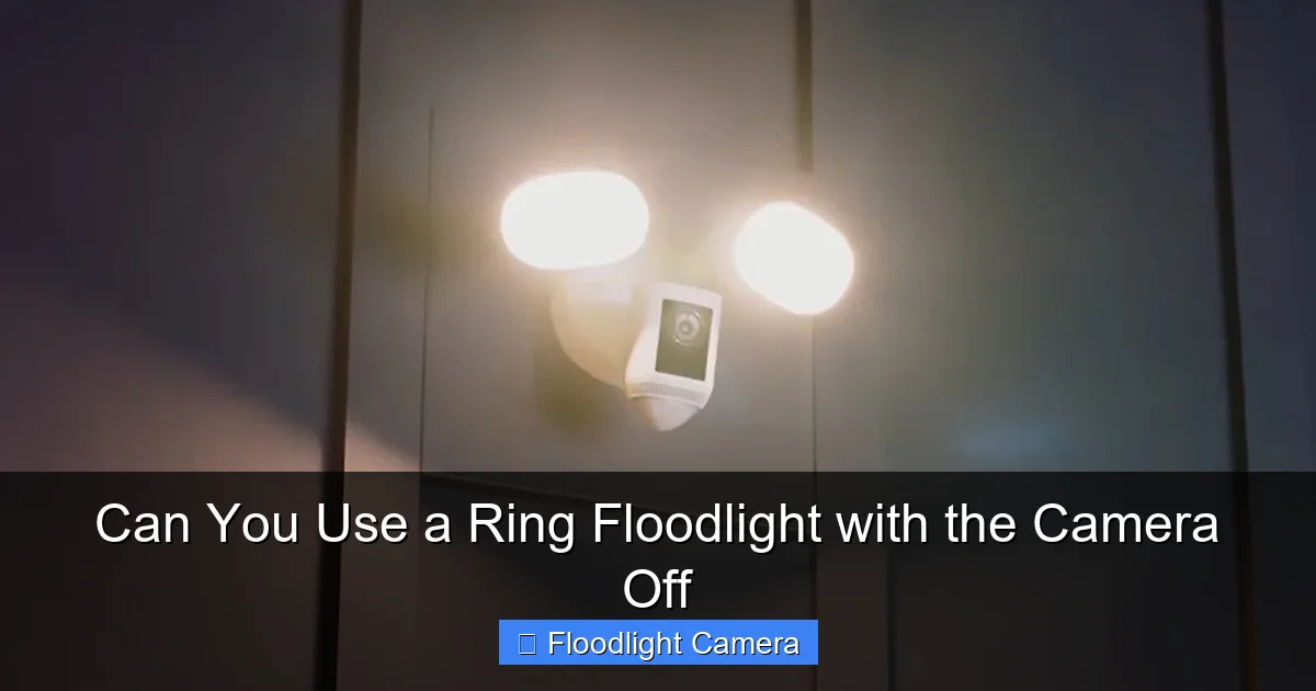 Can You Use a Ring Floodlight with the Camera Off
