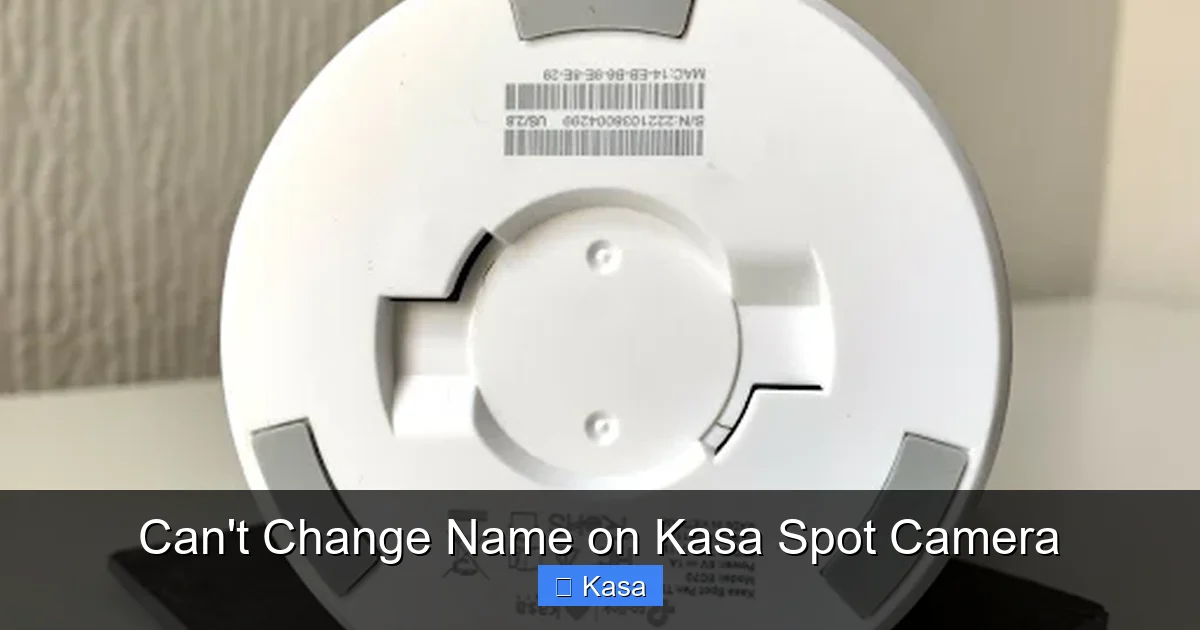 Can't Change Name on Kasa Spot Camera