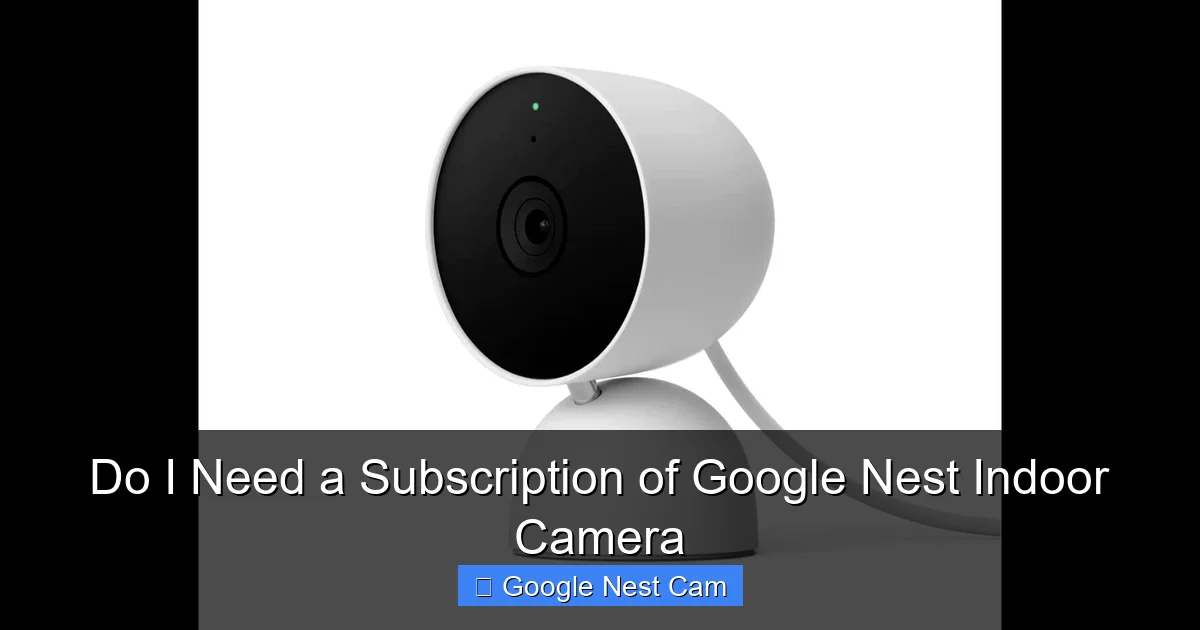 Do I Need a Subscription of Google Nest Indoor Camera