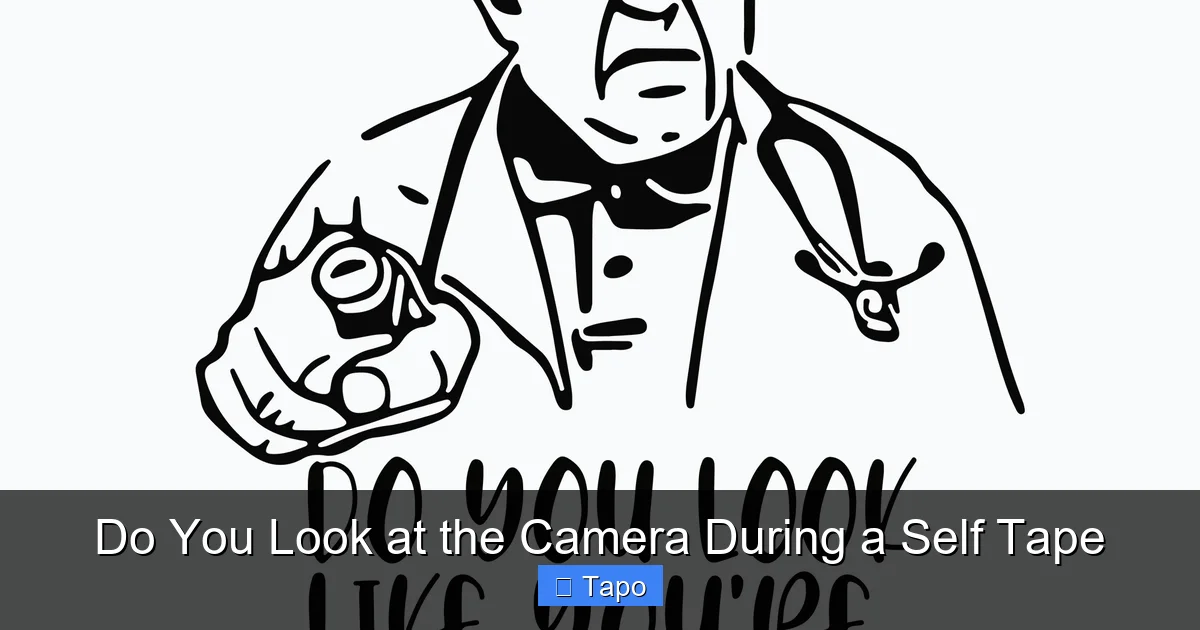 Do You Look at the Camera During a Self Tape