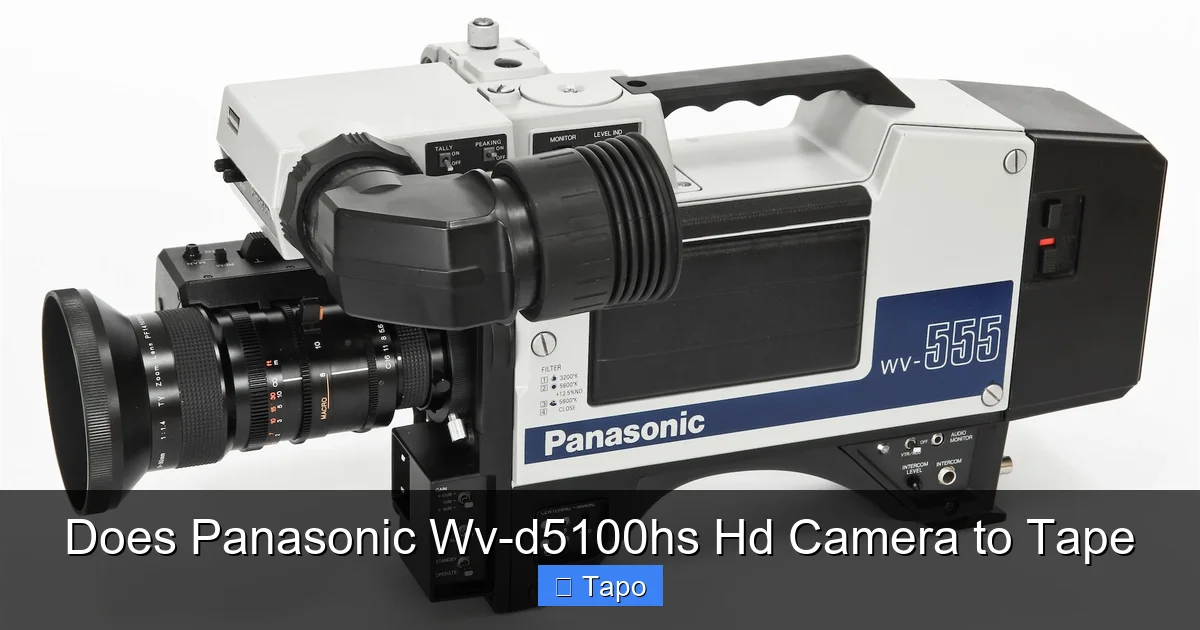 Does Panasonic Wv-d5100hs Hd Camera to Tape