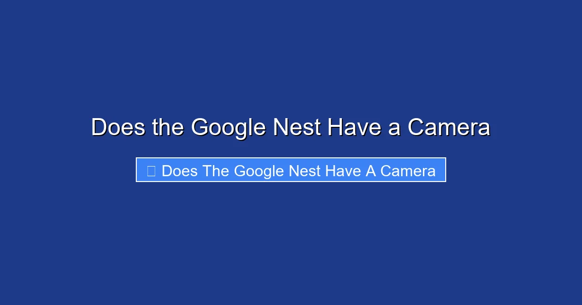 Does the Google Nest Have a Camera
