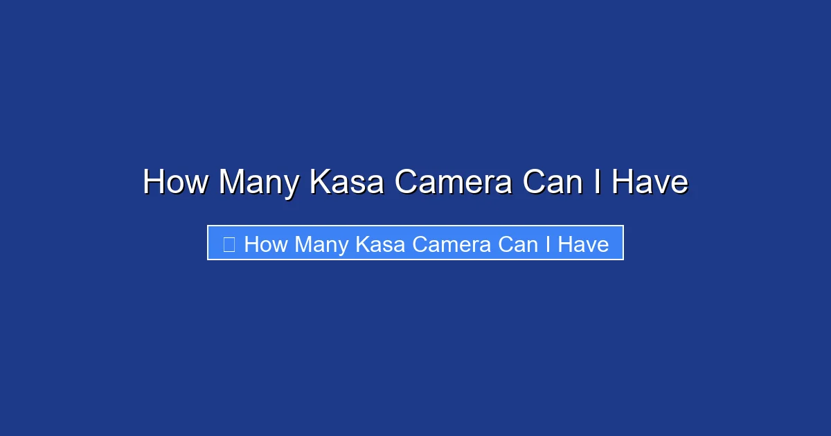 How Many Kasa Camera Can I Have