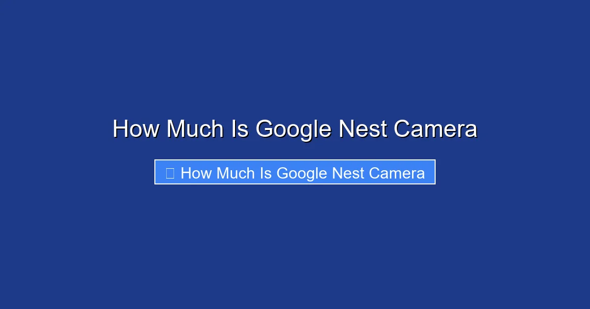 How Much Is Google Nest Camera