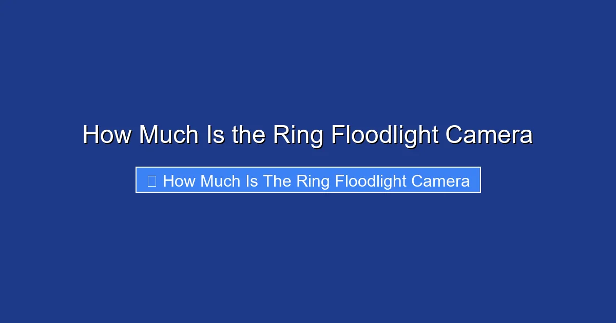How Much Is the Ring Floodlight Camera