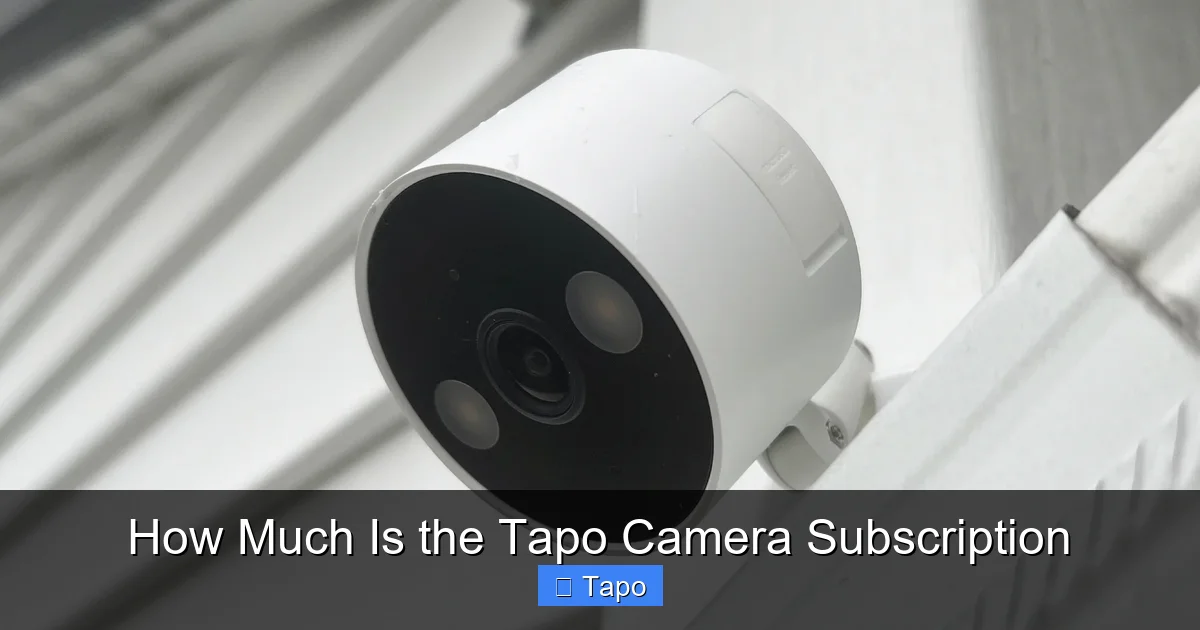 How Much Is the Tapo Camera Subscription