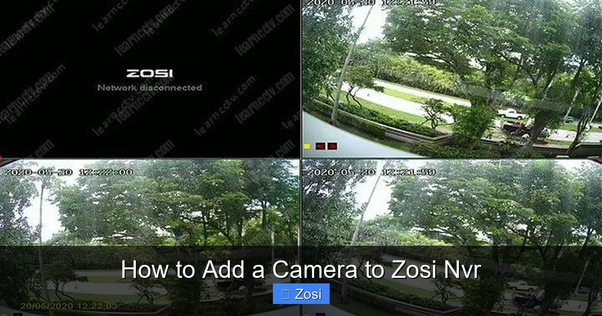 How to Add a Camera to Zosi Nvr