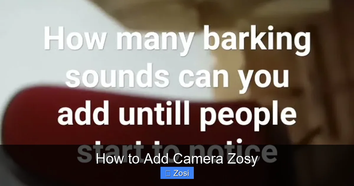 How to Add Camera Zosy