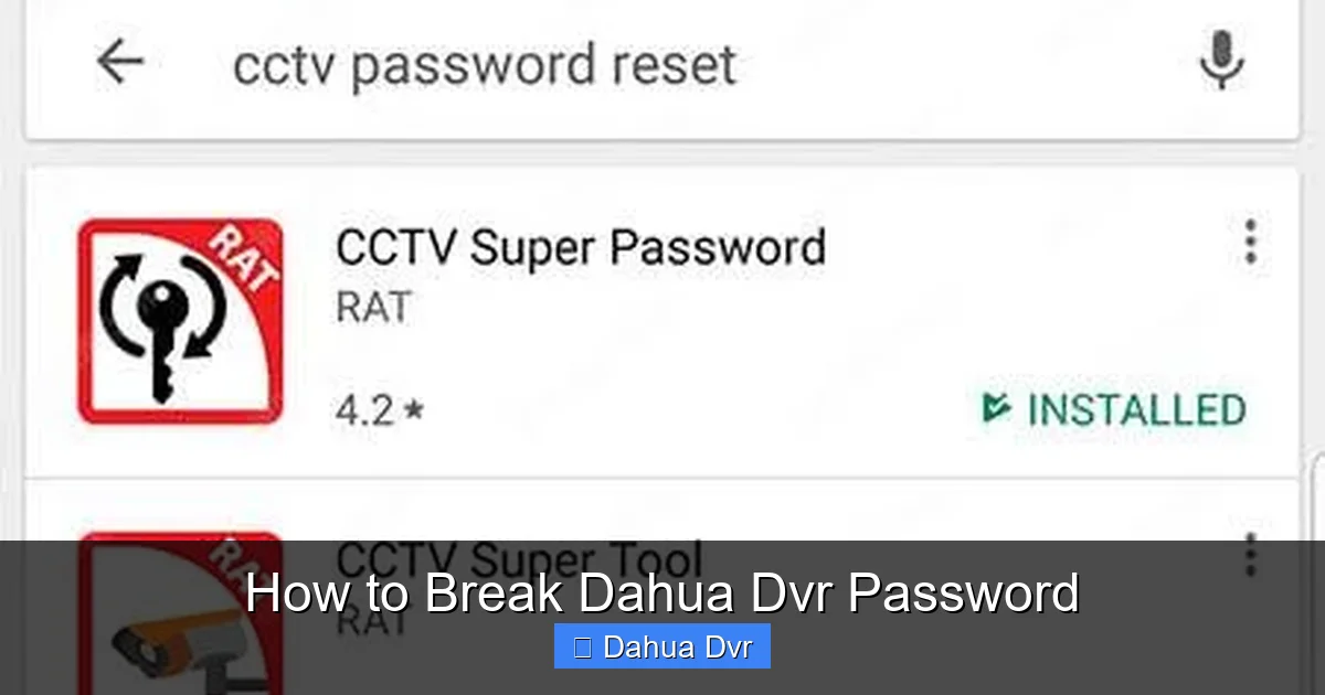 How to Break Dahua Dvr Password