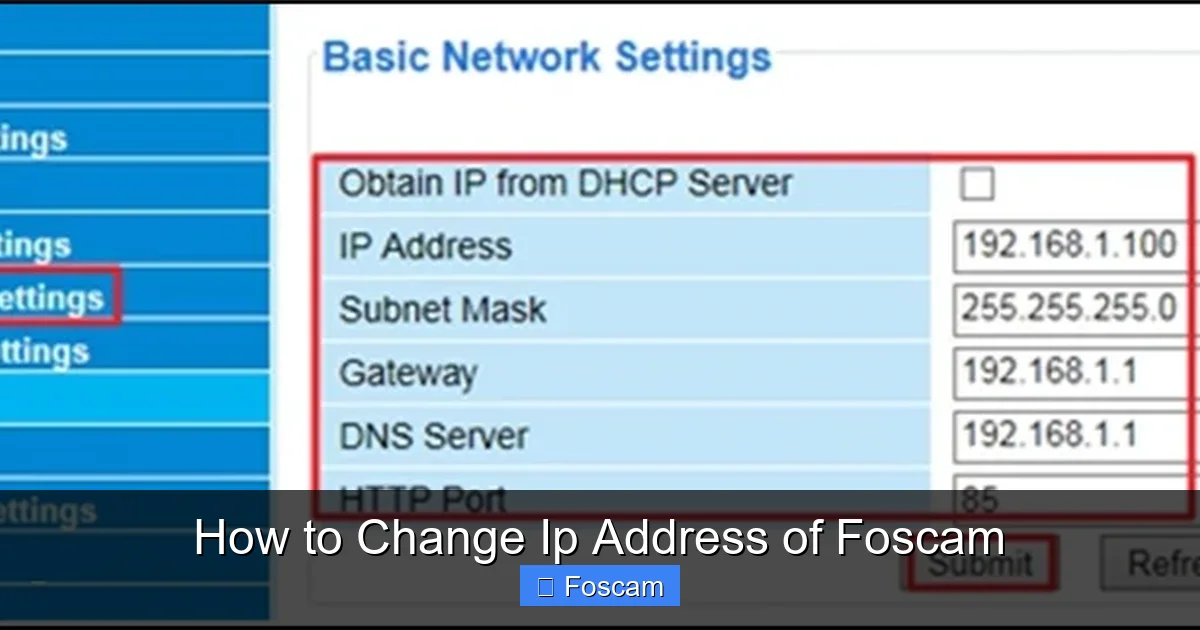 How to Change Ip Address of Foscam