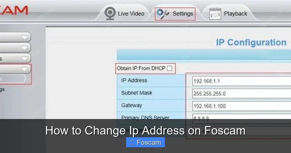 How to Change Ip Address on Foscam