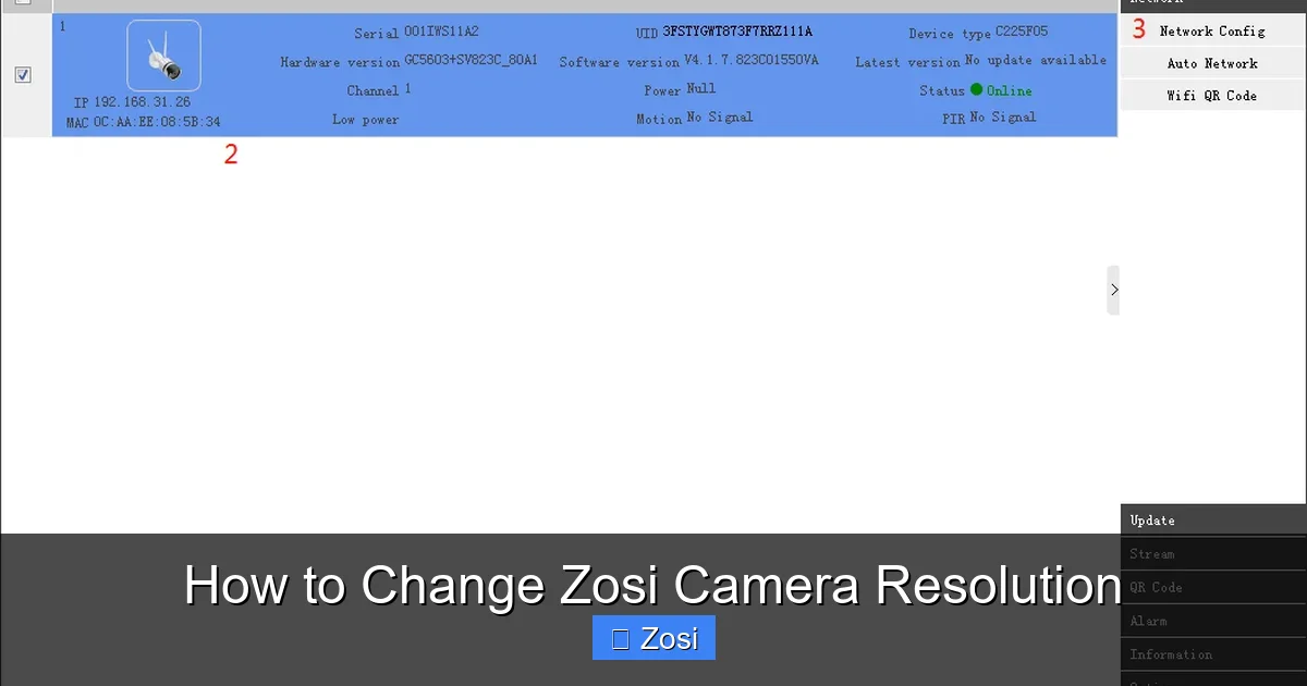 How to Change Zosi Camera Resolution