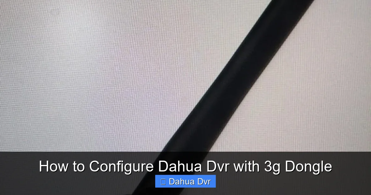 How to Configure Dahua Dvr with 3g Dongle