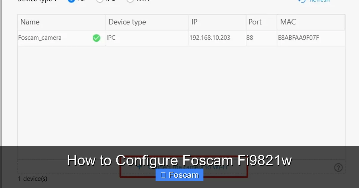 How to Configure Foscam Fi9821w