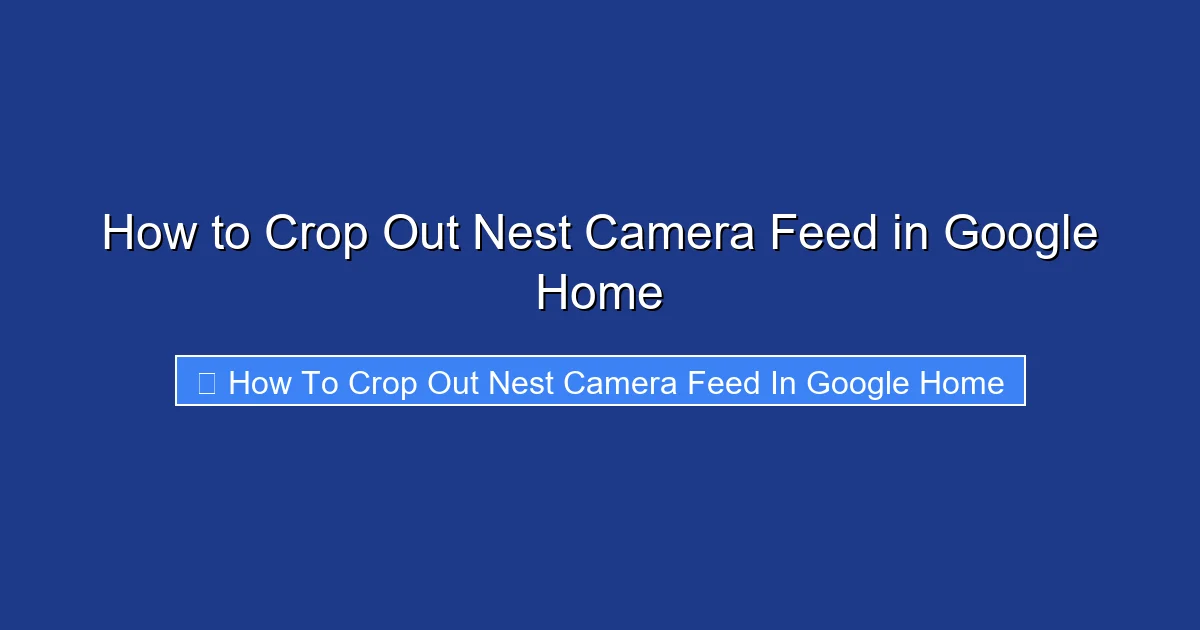 How to Crop Out Nest Camera Feed in Google Home