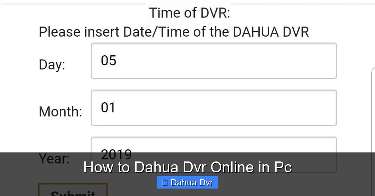 How to Dahua Dvr Online in Pc
