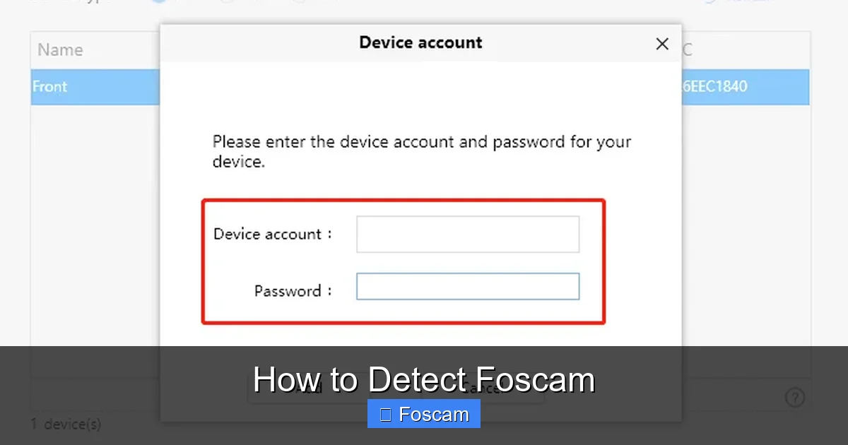 How to Detect Foscam