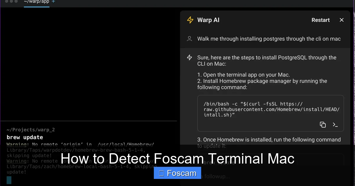 How to Detect Foscam Terminal Mac
