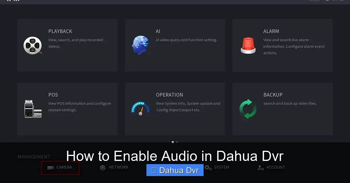 How to Enable Audio in Dahua Dvr
