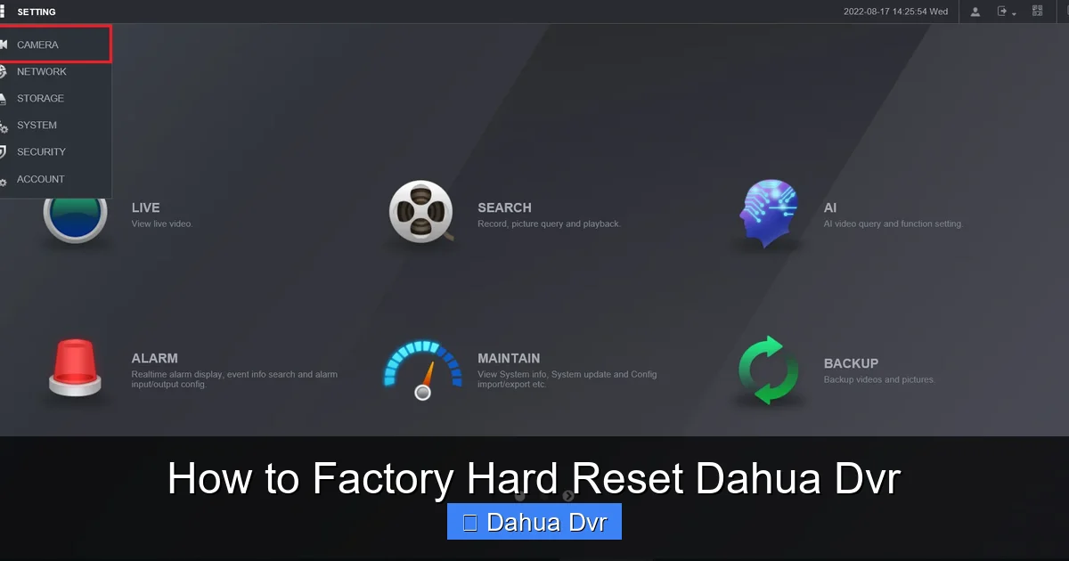 How to Factory Hard Reset Dahua Dvr
