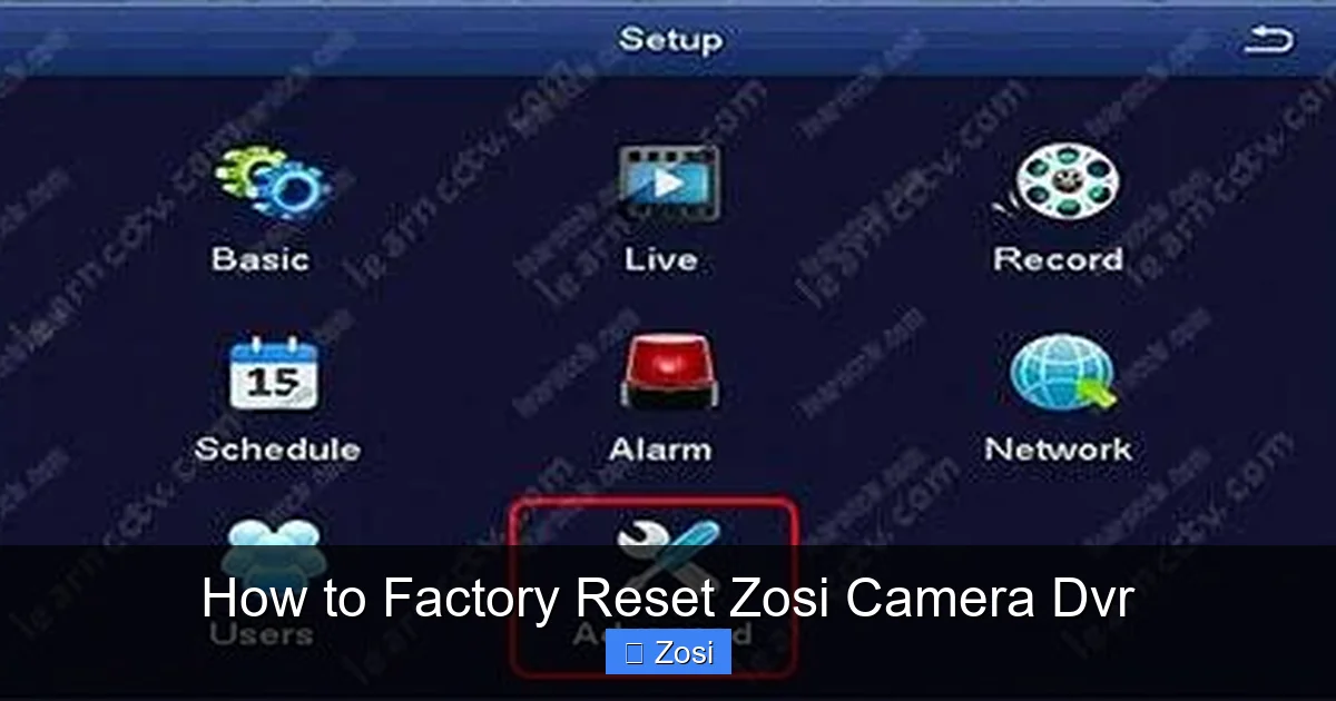 How to Factory Reset Zosi Camera Dvr