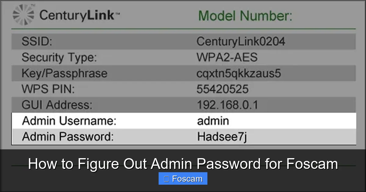 How to Figure Out Admin Password for Foscam