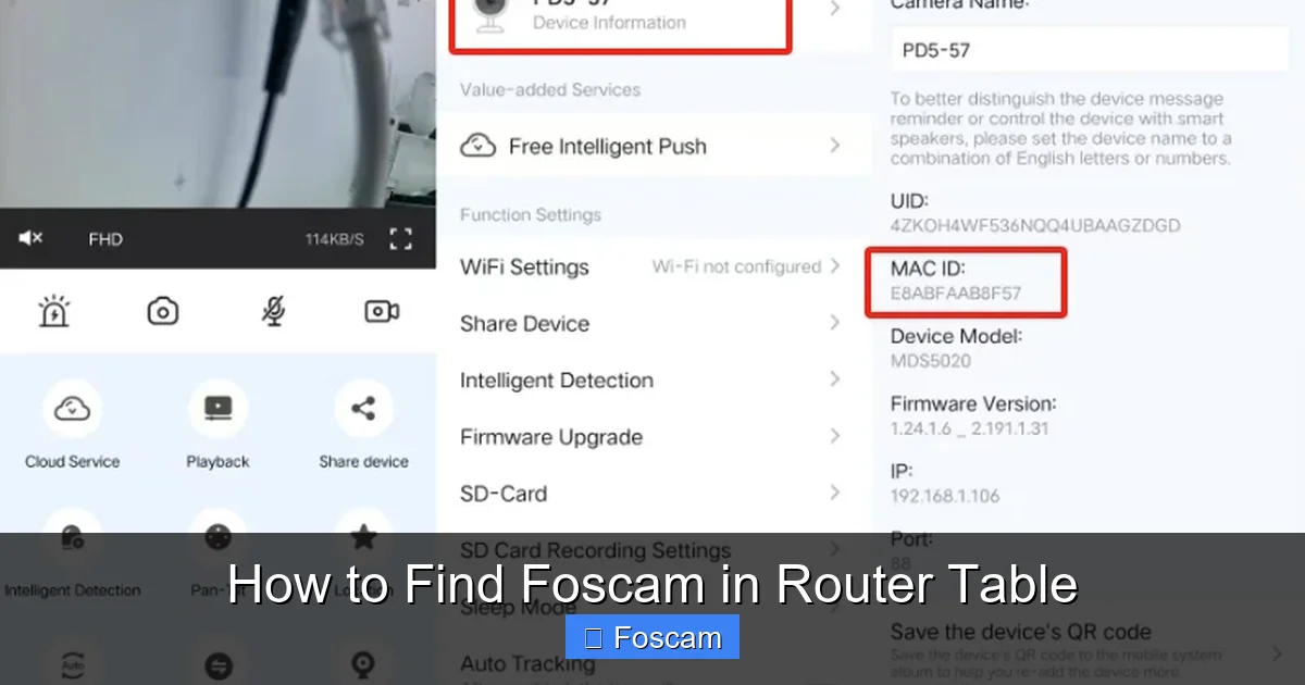 How to Find Foscam in Router Table