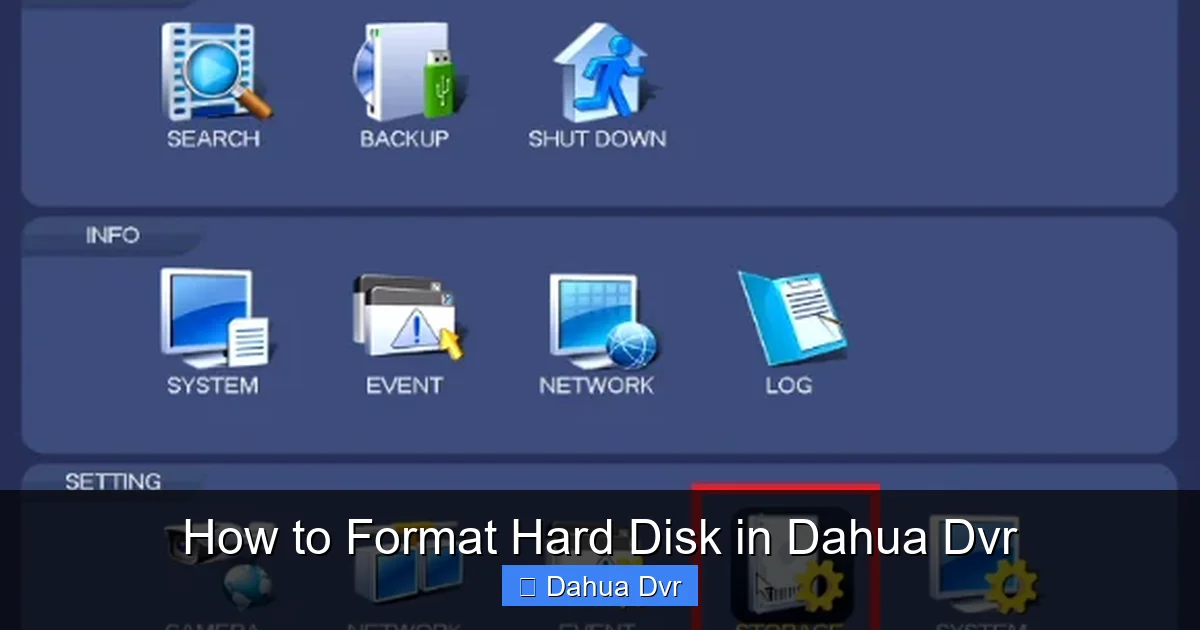 How to Format Hard Disk in Dahua Dvr