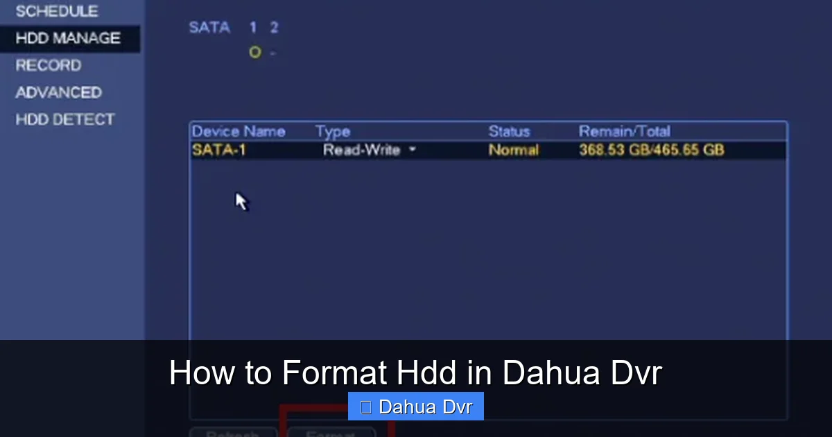How to Format Hdd in Dahua Dvr