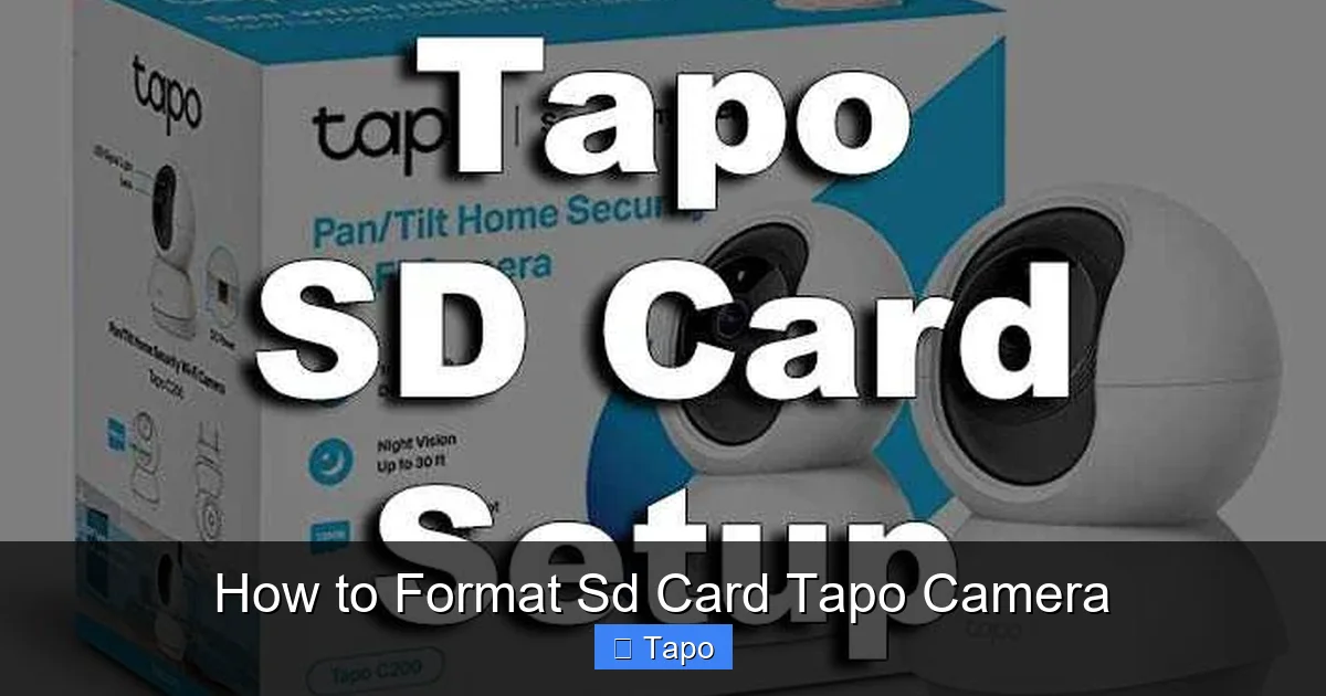 How to Format Sd Card Tapo Camera