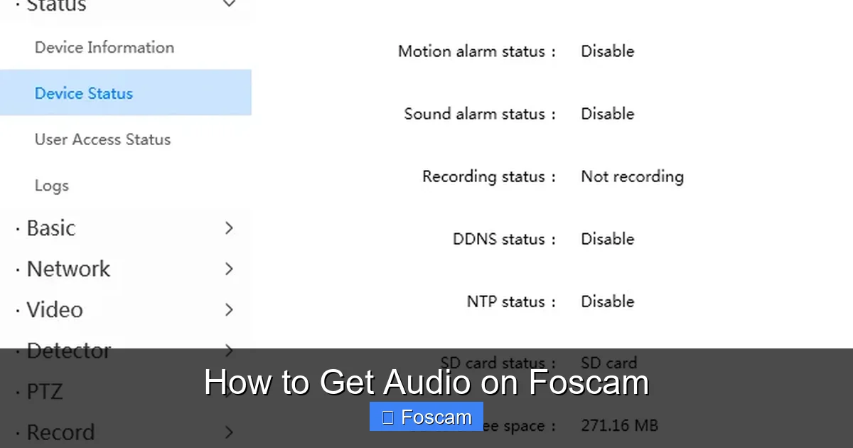 How to Get Audio on Foscam