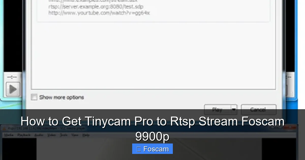 How to Get Tinycam Pro to Rtsp Stream Foscam 9900p