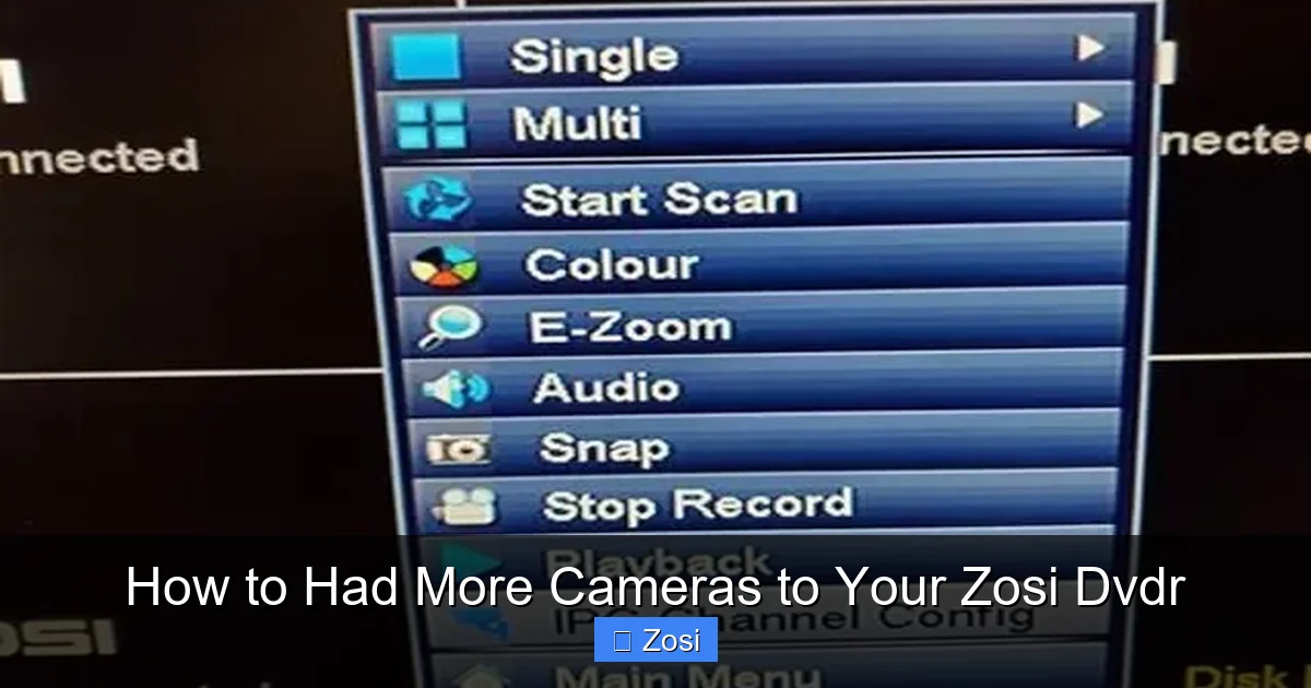 How to Had More Cameras to Your Zosi Dvdr