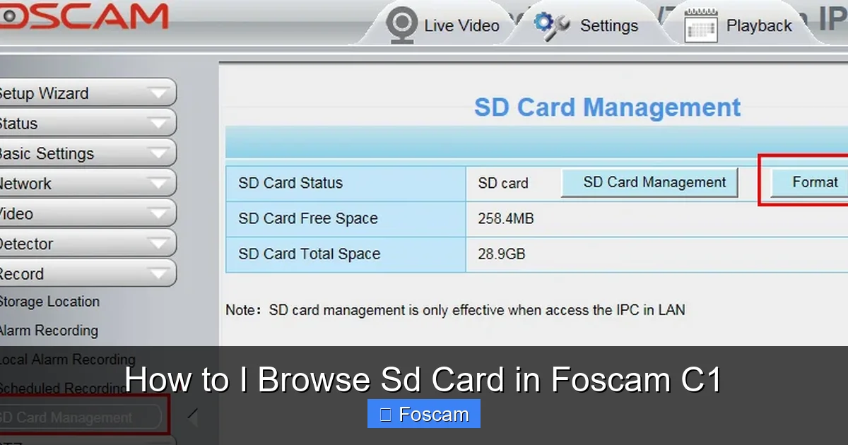 How to I Browse Sd Card in Foscam C1