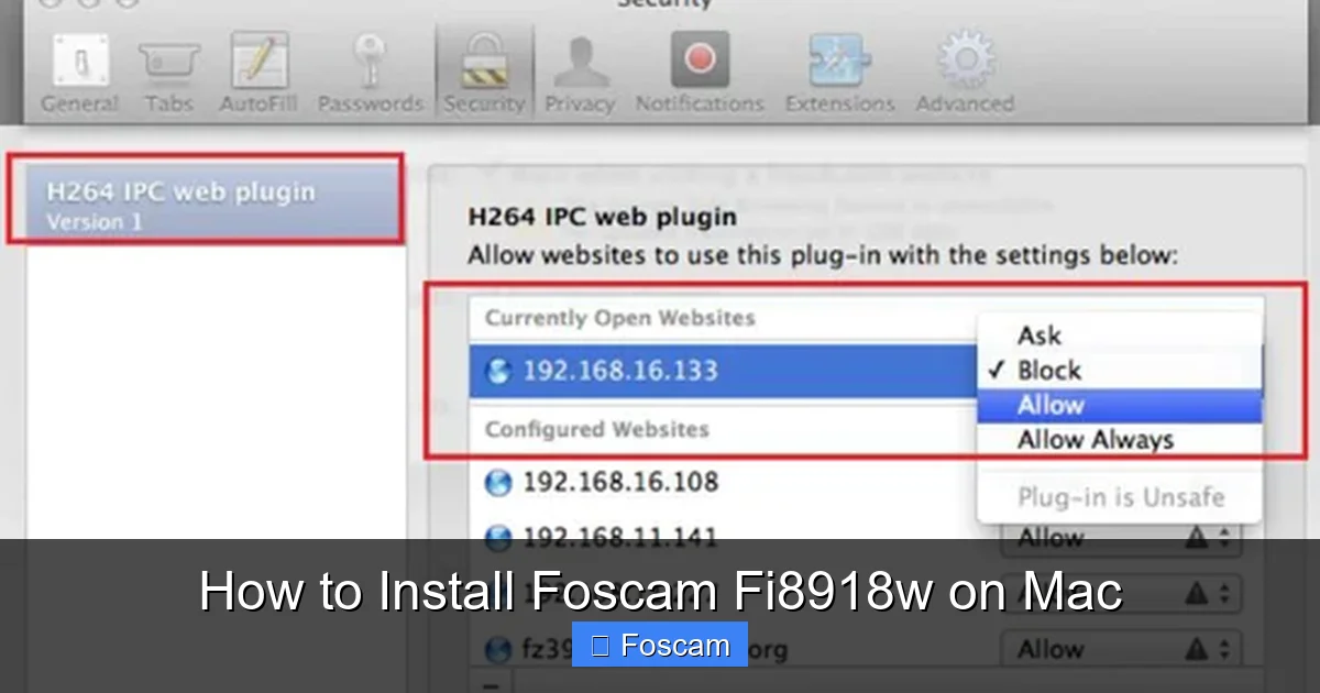 How to Install Foscam Fi8918w on Mac
