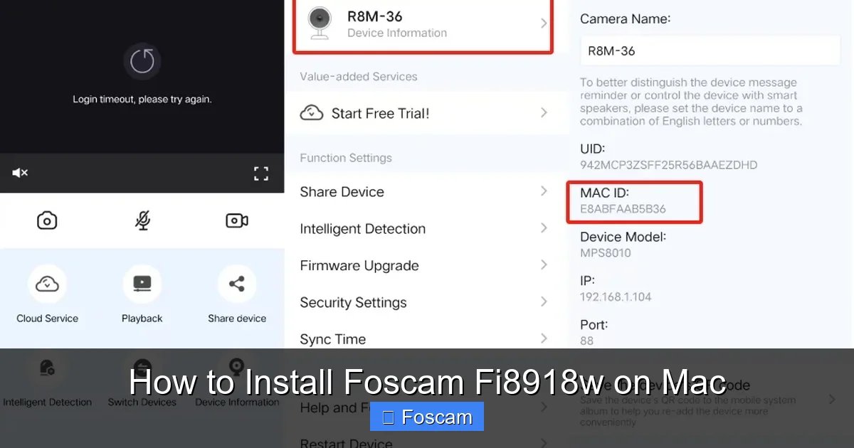 How to Install Foscam Fi8918w on Mac
