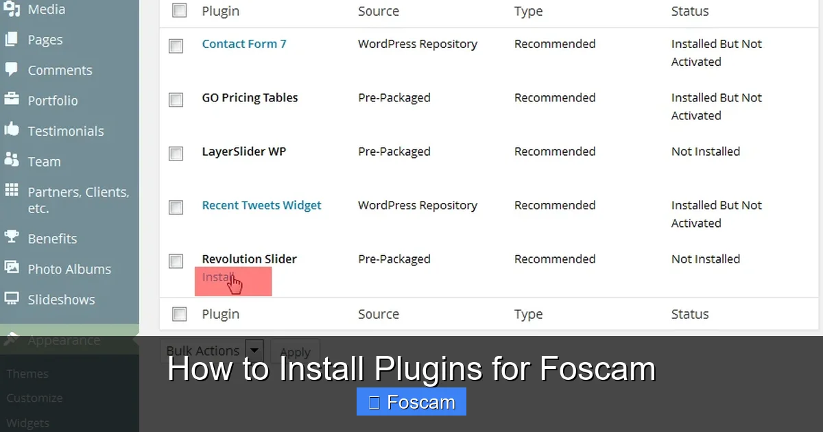 How to Install Plugins for Foscam