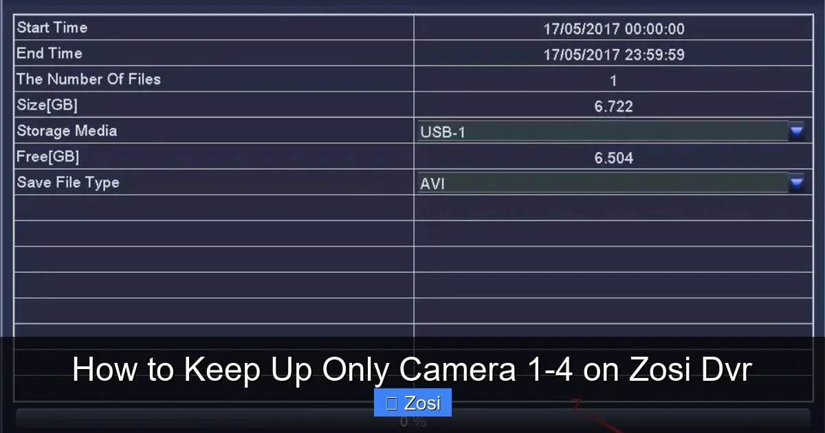 How to Keep Up Only Camera 1-4 on Zosi Dvr