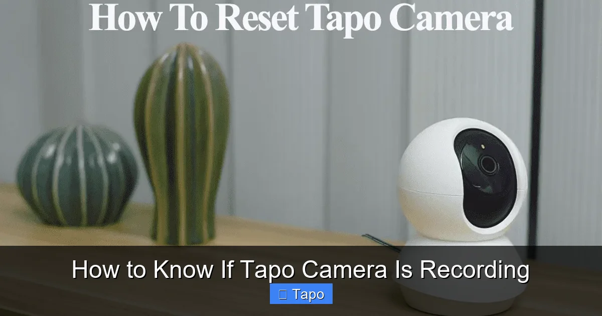 How to Know If Tapo Camera Is Recording