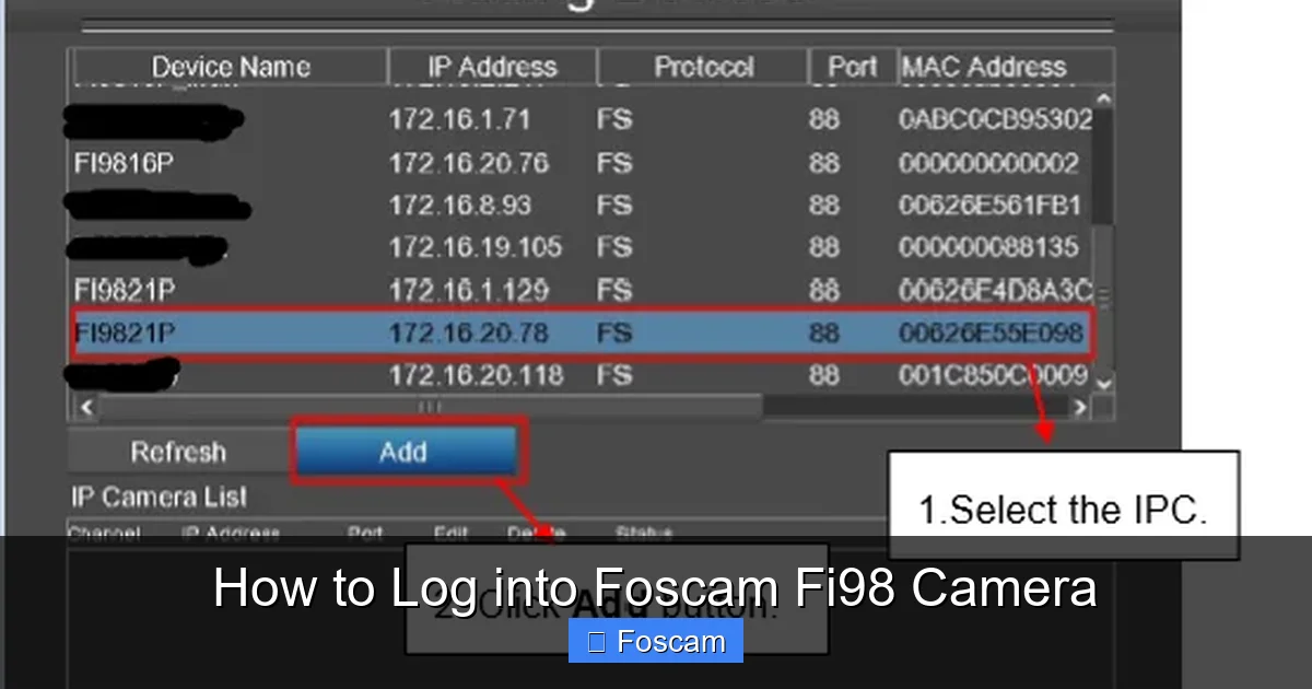How to Log into Foscam Fi98 Camera