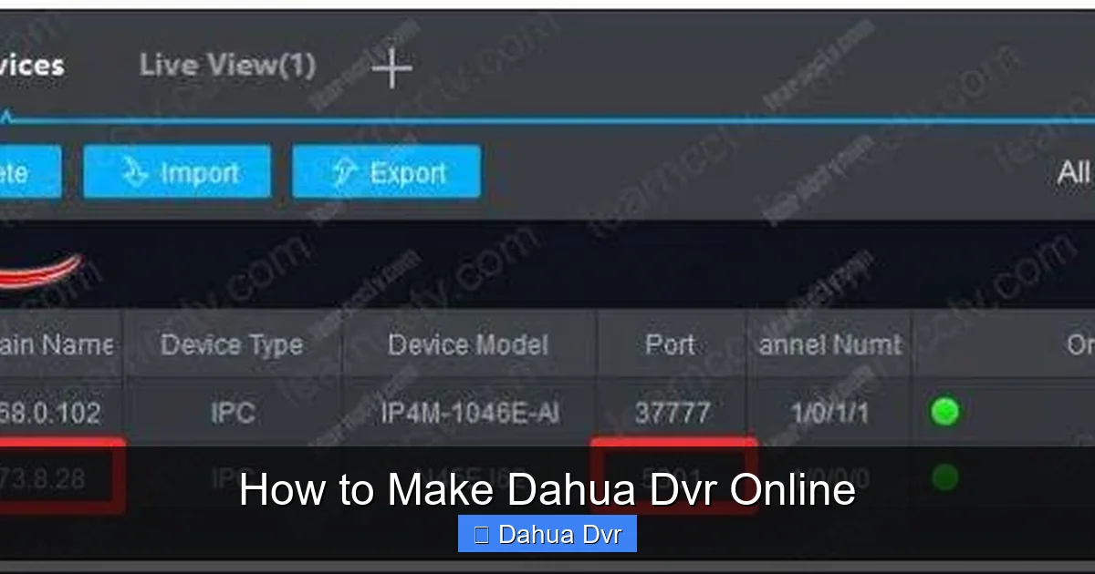 How to Make Dahua Dvr Online