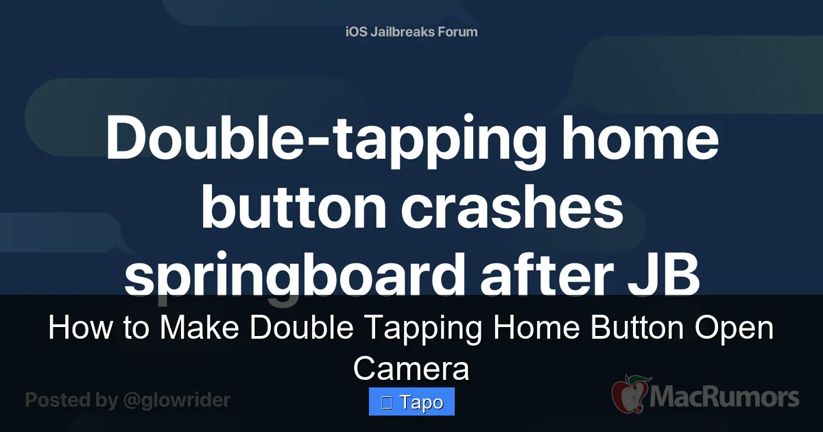 How to Make Double Tapping Home Button Open Camera