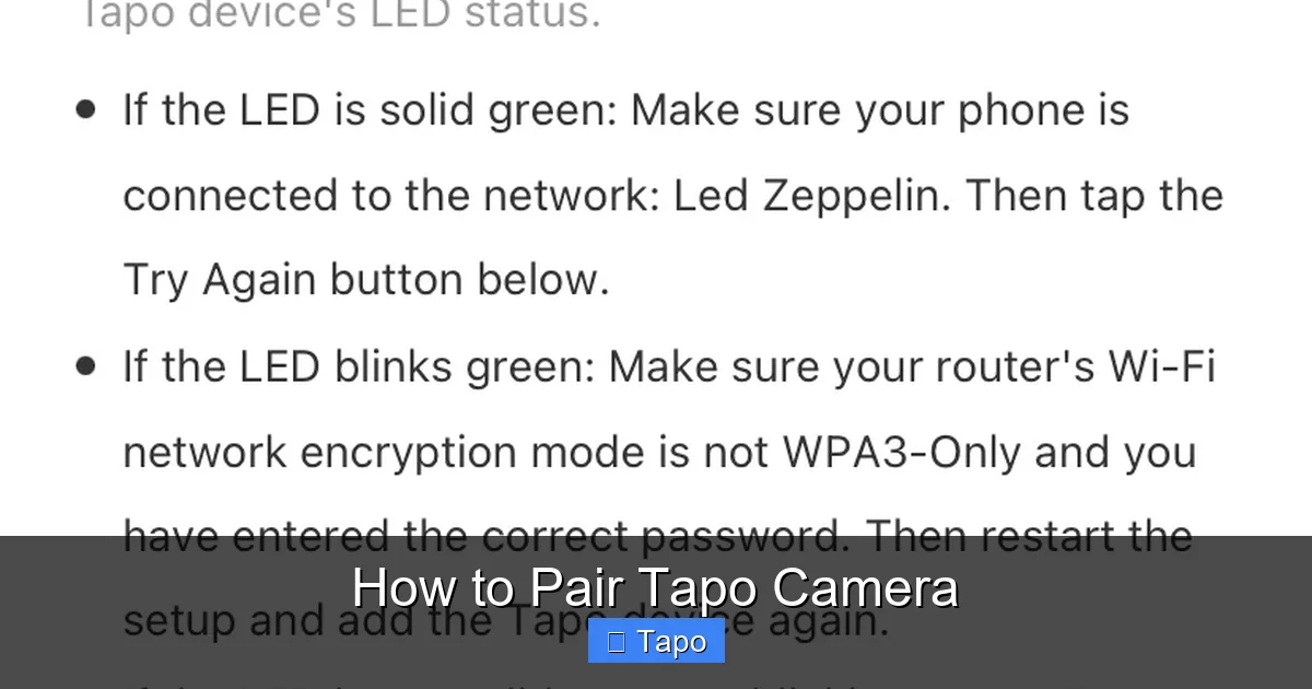 How to Pair Tapo Camera