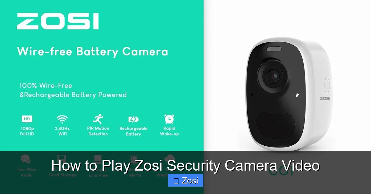 How to Play Zosi Security Camera Video
