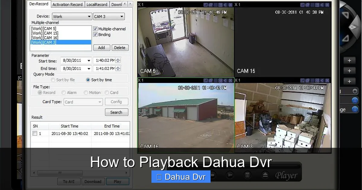 How to Playback Dahua Dvr